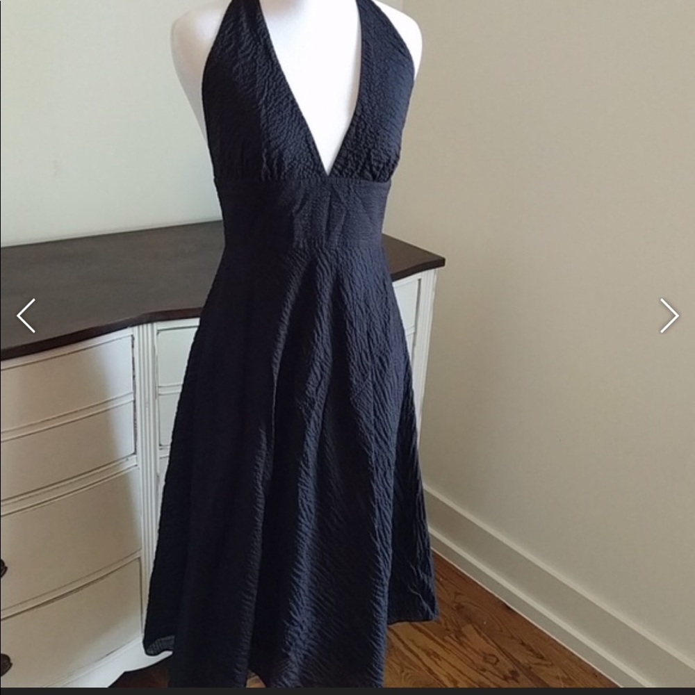 J. Crew | Black Empire Waits Halter Dress